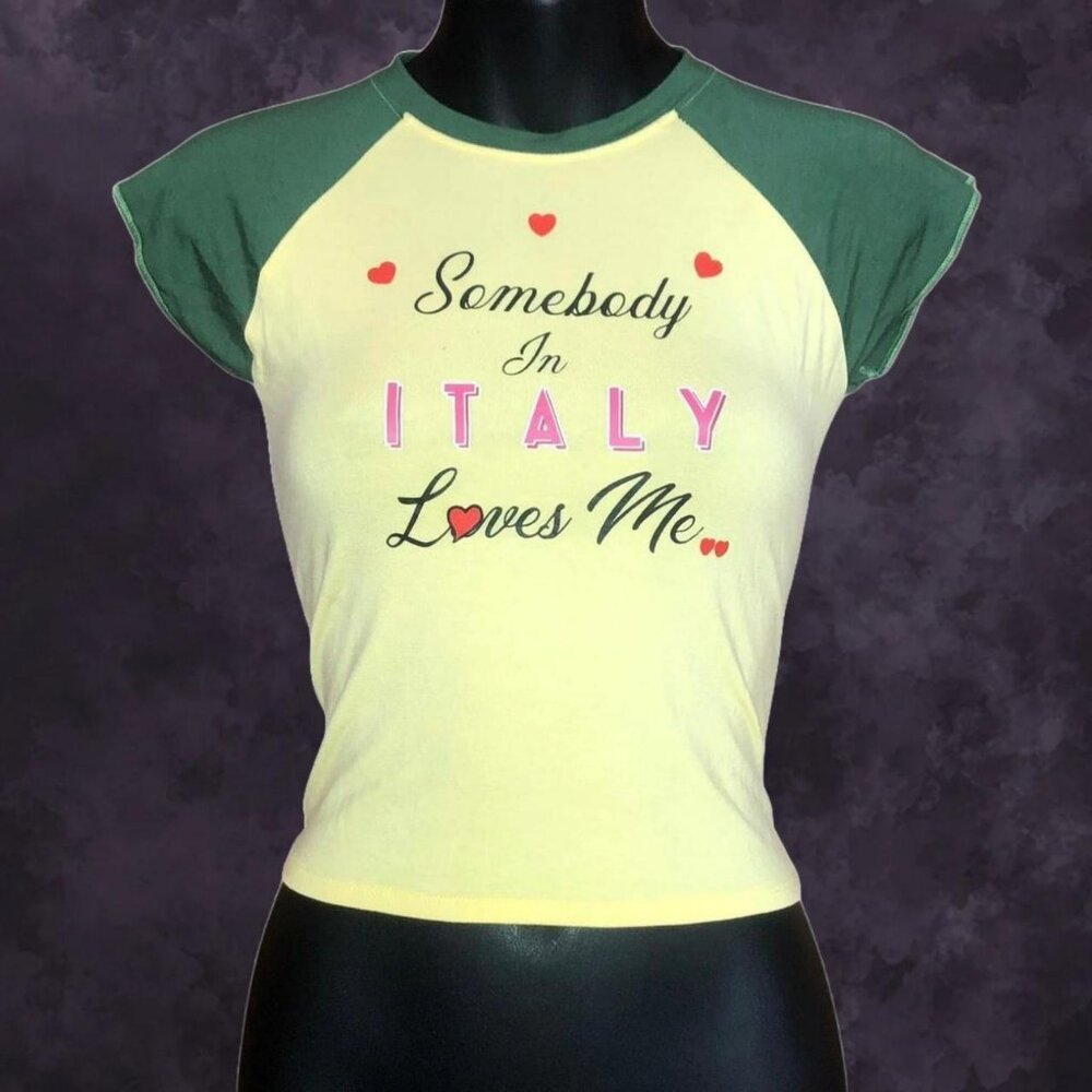 O-Mighty Somebody in Italy Loves Me Crop Top